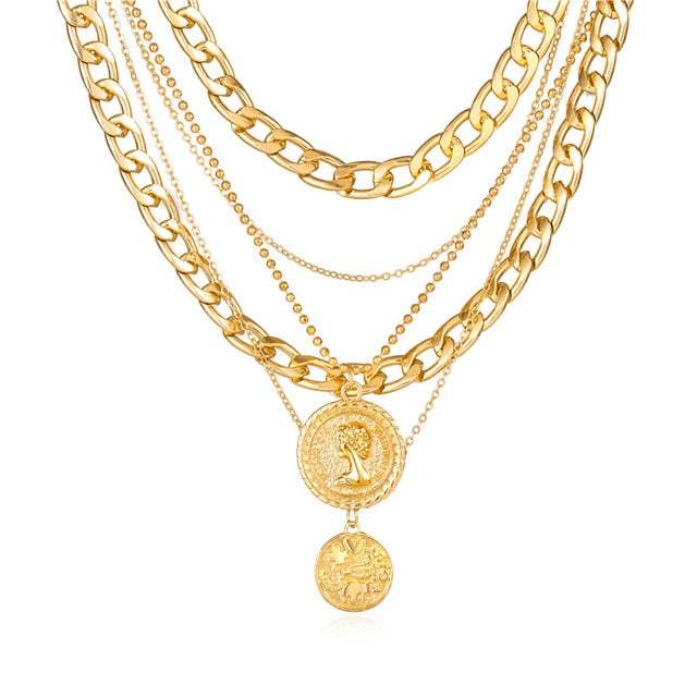 Gold Plated Necklaces Choker for Women, - MERGE.DAY.1.FREESTYLE