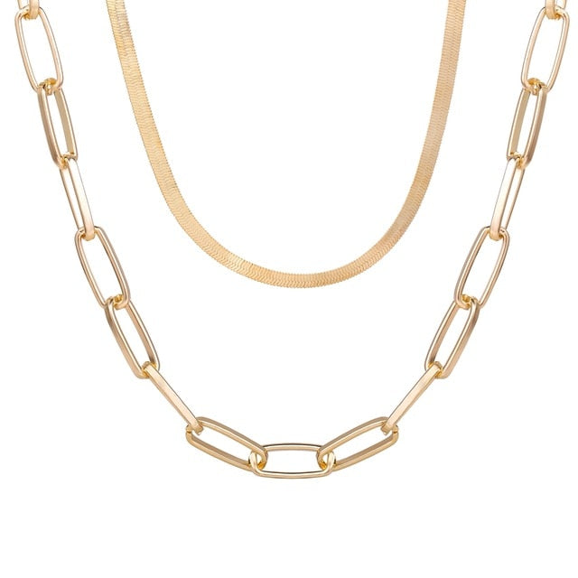 Gold Plated Necklaces Choker for Women, - MERGE.DAY.1.FREESTYLE