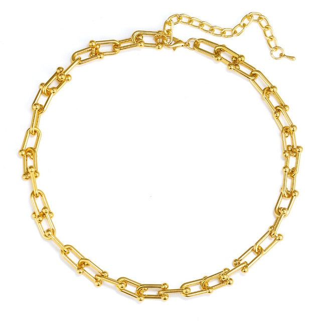 Gold Plated Necklaces Choker for Women, - MERGE.DAY.1.FREESTYLE