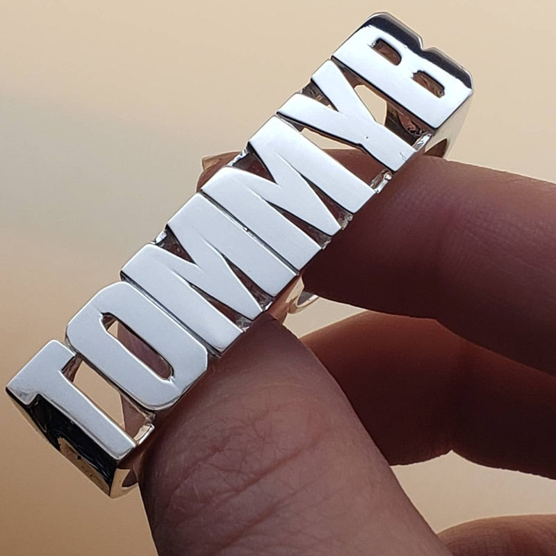 nowadaysfashion Custom Name Ring Gold Personality Hip Hop Ring Women Fashion Punk Letter Ring - MERGE.DAY.1.FREESTYLE