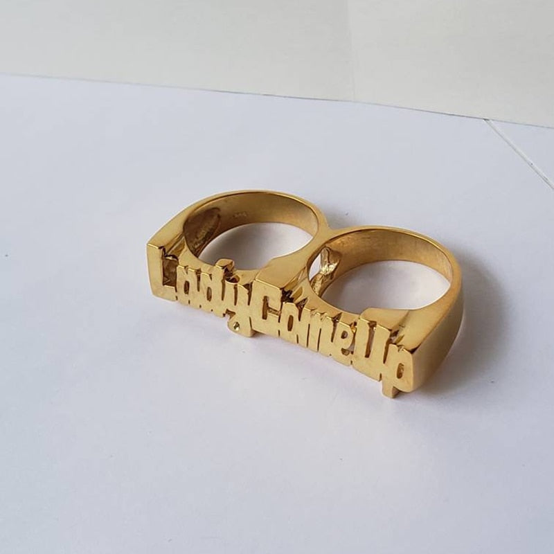 nowadaysfashion Custom Name Ring Gold Personality Hip Hop Ring Women Fashion Punk Letter Ring - MERGE.DAY.1.FREESTYLE
