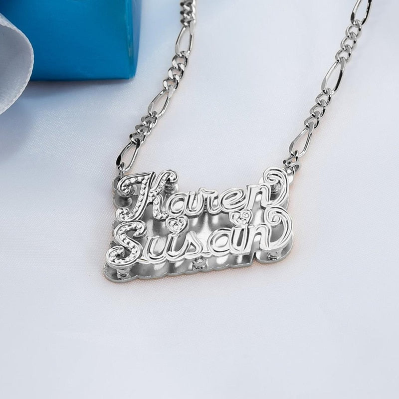 nowadaysfashion Custom Name Necklace Personalized Women Double Plated Gothic Nameplate Custom Gold Choker Necklace - MERGE.DAY.1.FREESTYLE