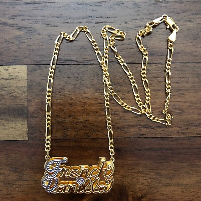nowadaysfashion Custom Name Necklace Personalized Women Double Plated Gothic Nameplate Custom Gold Choker Necklace - MERGE.DAY.1.FREESTYLE