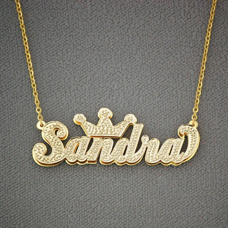 nowadaysfashion Gothic Name Crown Necklace For Women Custom Nameplate Necklace Personality Chain Necklace - MERGE.DAY.1.FREESTYLE