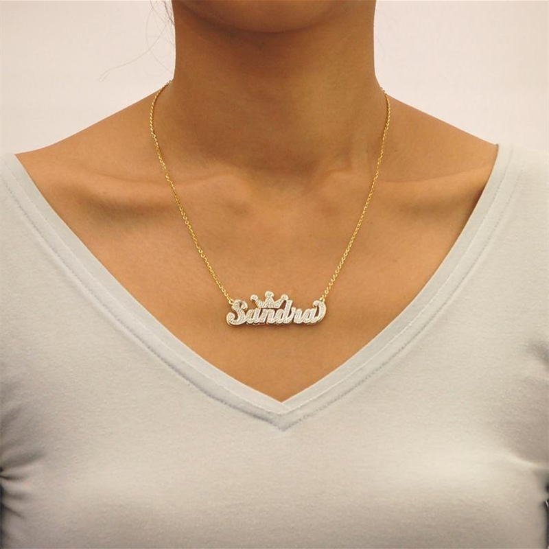 nowadaysfashion Gothic Name Crown Necklace For Women Custom Nameplate Necklace Personality Chain Necklace - MERGE.DAY.1.FREESTYLE