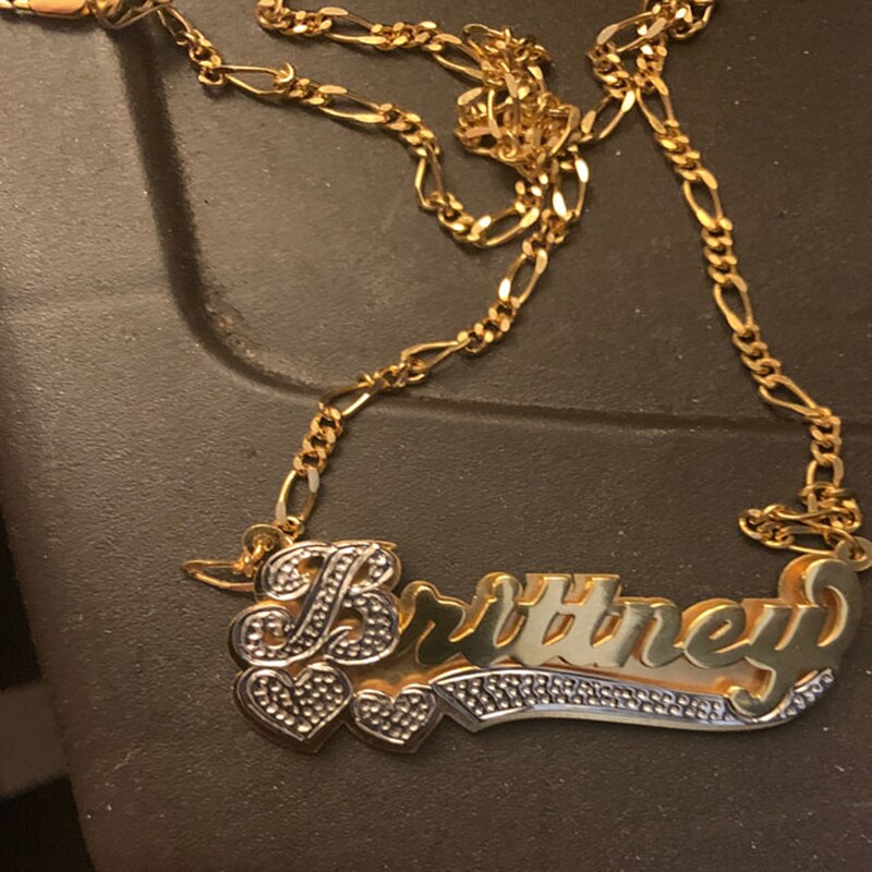 nowadaysfashion Custom Name Necklace Personality Stainless Steel Gold Choker Nameplate Pendant Necklace - MERGE.DAY.1.FREESTYLE