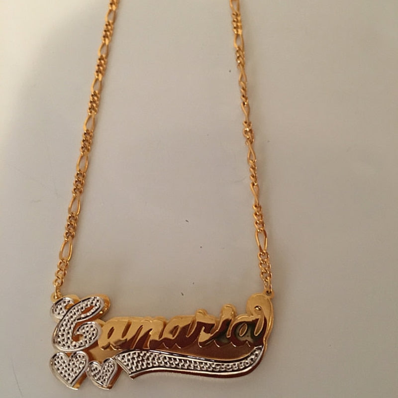 nowadaysfashion Custom Name Necklace Personality Stainless Steel Gold Choker Nameplate Pendant Necklace - MERGE.DAY.1.FREESTYLE