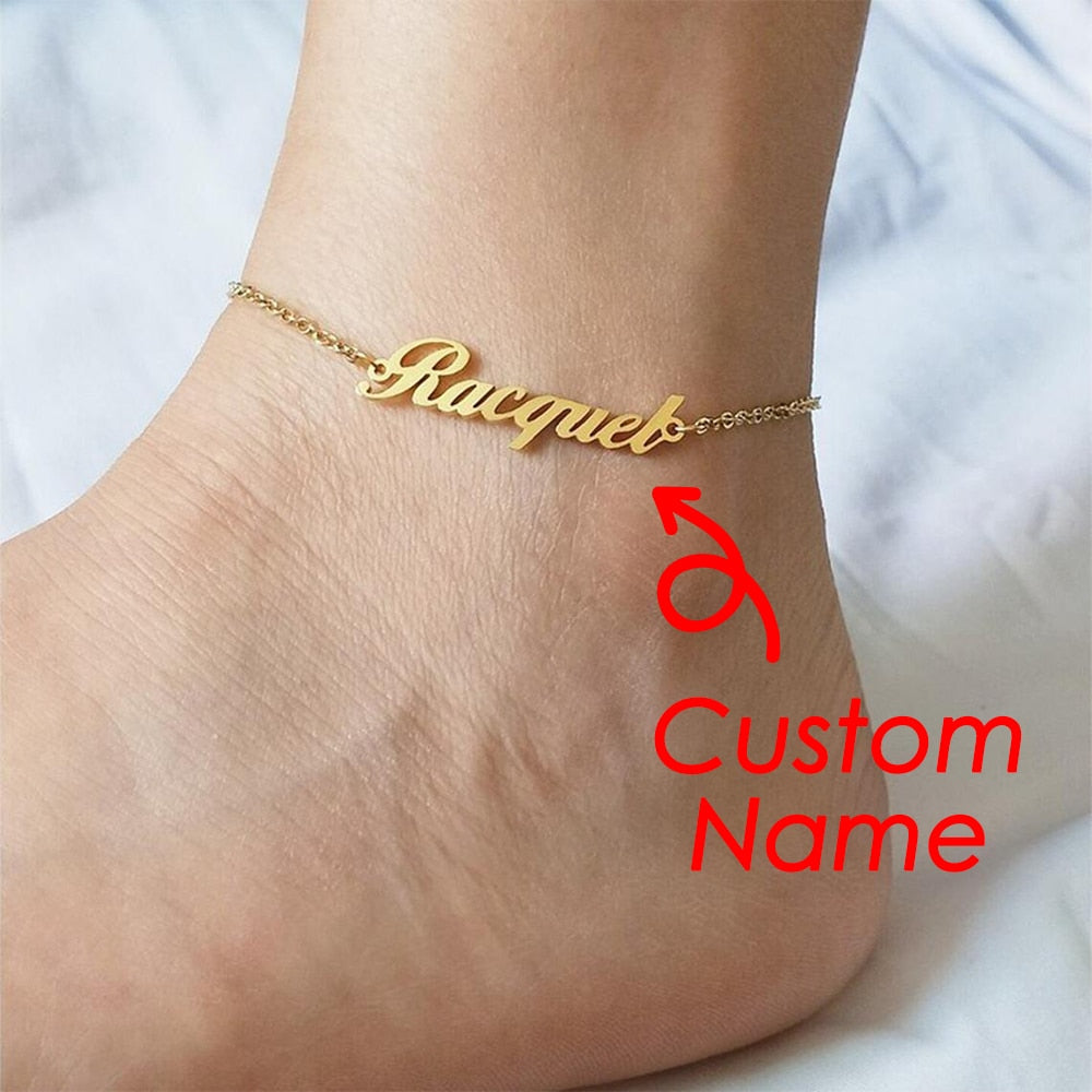 nowadaysfashion Customized Name Anklet for women Gold Personalized Letter - MERGE.DAY.1.FREESTYLE