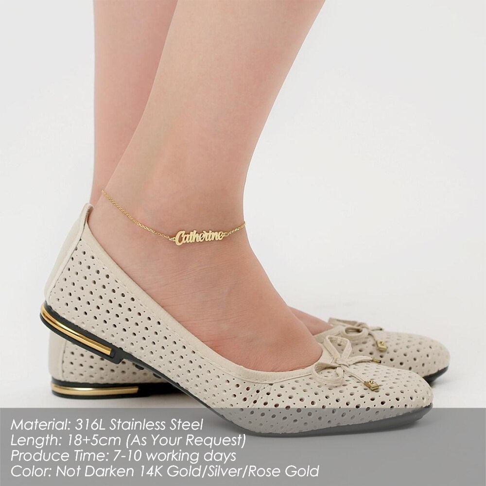 nowadaysfashion Customized Name Anklet for women Gold Personalized Letter - MERGE.DAY.1.FREESTYLE