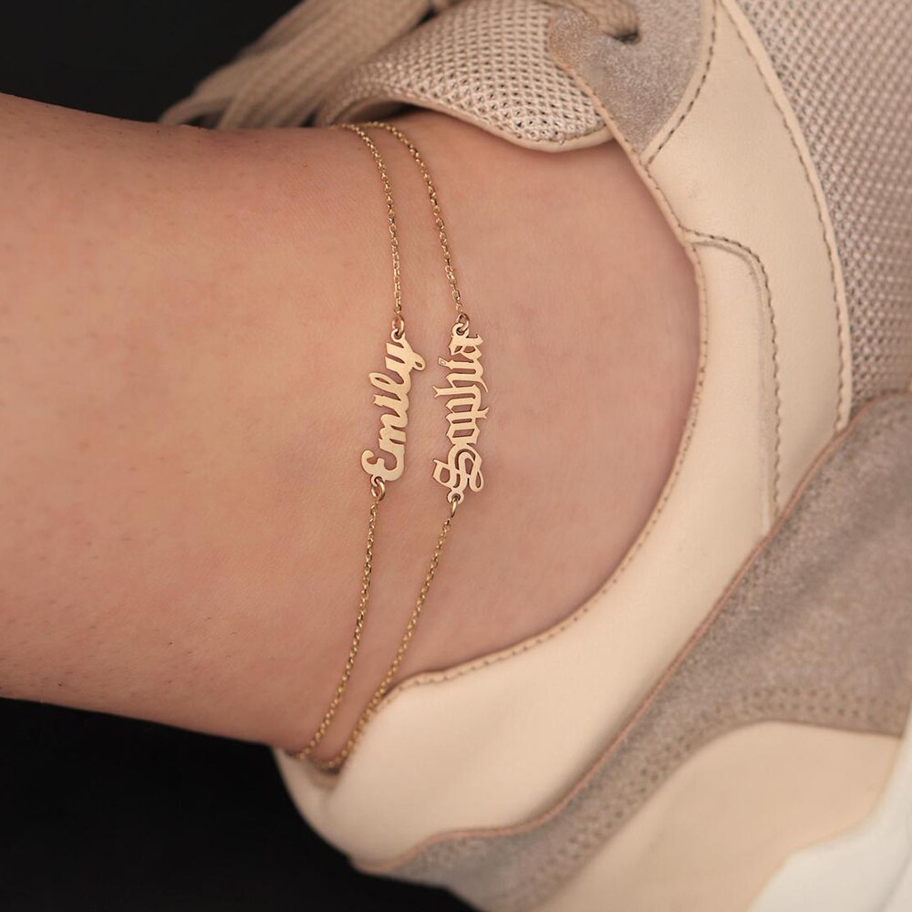 nowadaysfashion Customized Name Anklet for women Gold Personalized Letter - MERGE.DAY.1.FREESTYLE
