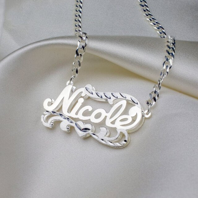 nowadaysfashion Custom Name Necklace Women Double Plated Gothic Nameplate Personalized Customized - MERGE.DAY.1.FREESTYLE