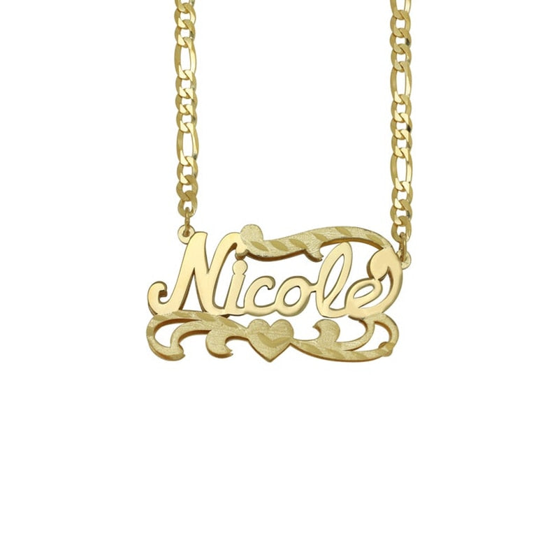 nowadaysfashion Custom Name Necklace Women Double Plated Gothic Nameplate Personalized Customized - MERGE.DAY.1.FREESTYLE
