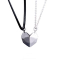 2PCS/set Personalized Custom Name Date Wishing Stone Heart Magnetic Couple Necklace Birthday Gift - MERGE.DAY.1.FREESTYLE