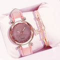 Women Romantic Wrist Watch bracelet Leather Rhinestone Ladies Clock - MERGE.DAY.1.FREESTYLE
