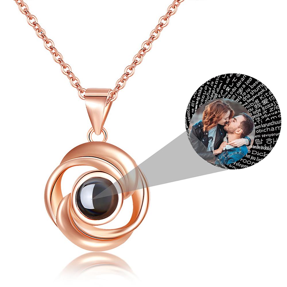 Rose Flower Photo Projection Necklace - MERGE.DAY.1.FREESTYLE