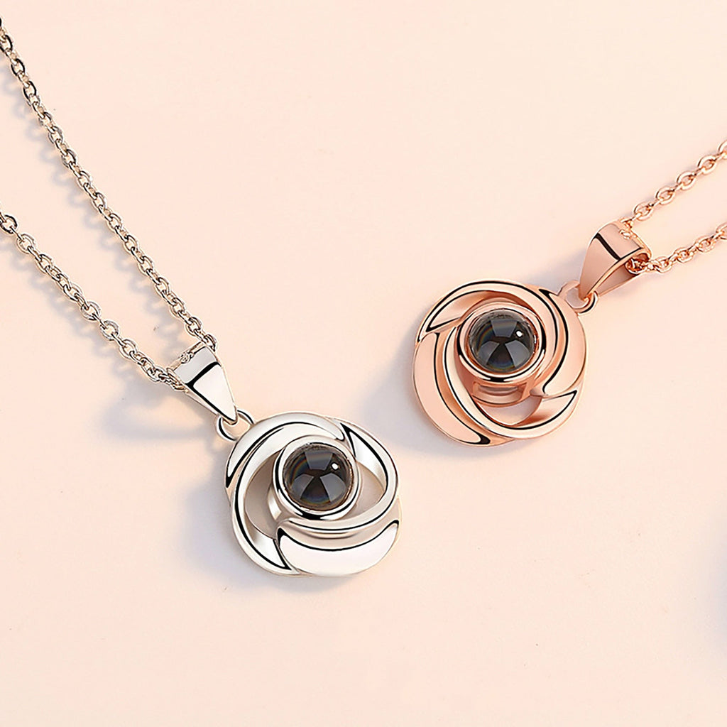 Rose Flower Photo Projection Necklace - MERGE.DAY.1.FREESTYLE