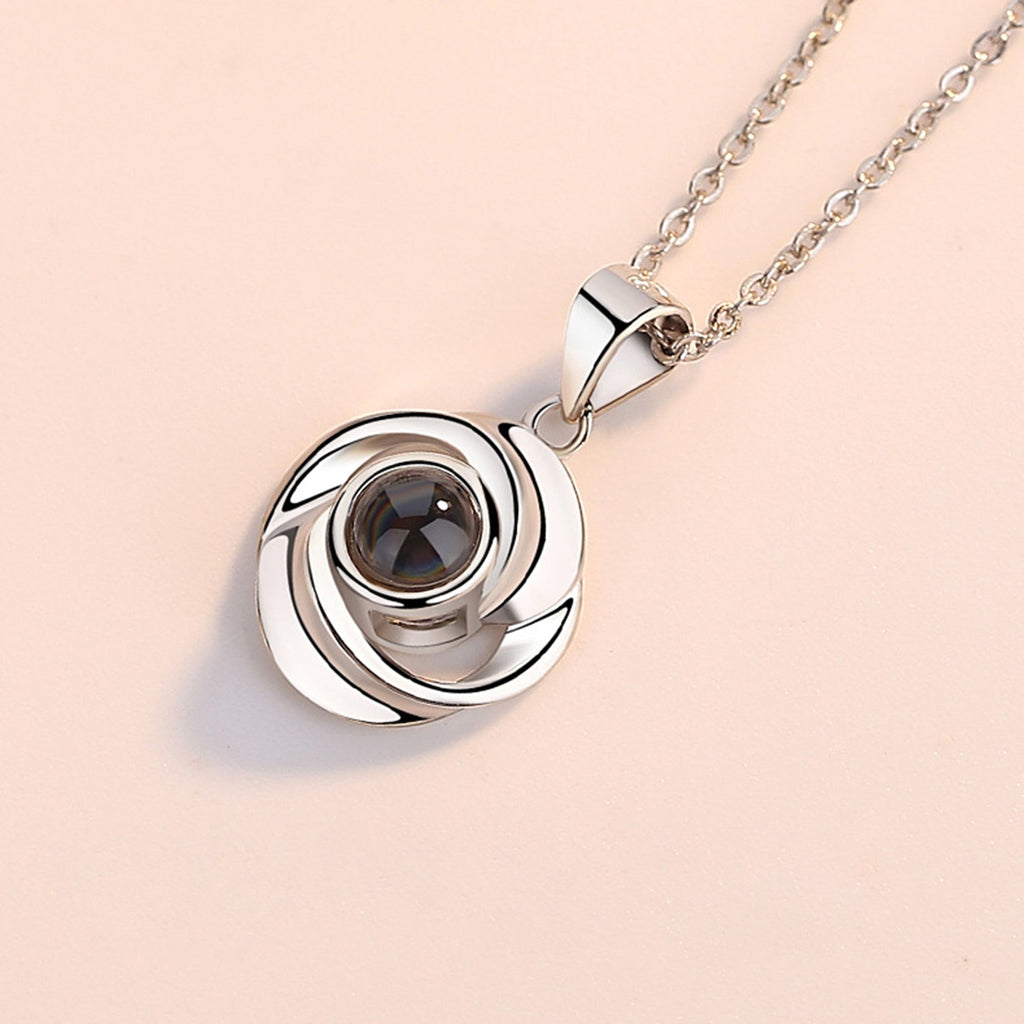 Rose Shape 100 Languages I Love You Customized Projection Pendant - MERGE.DAY.1.FREESTYLE