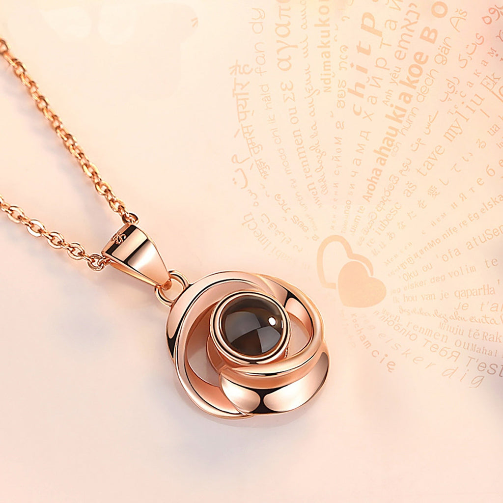 Rose Flower Photo Projection Necklace - MERGE.DAY.1.FREESTYLE