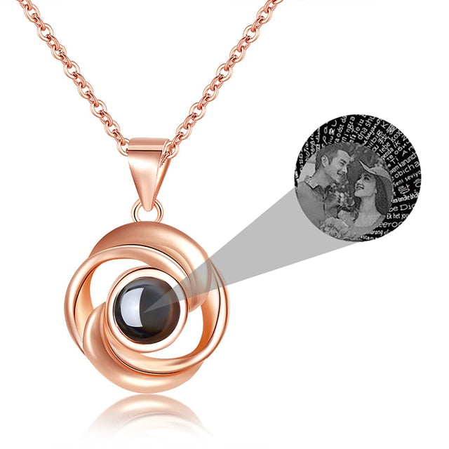 Rose Flower Photo Projection Necklace - MERGE.DAY.1.FREESTYLE