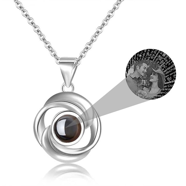 Rose Flower Photo Projection Necklace - MERGE.DAY.1.FREESTYLE