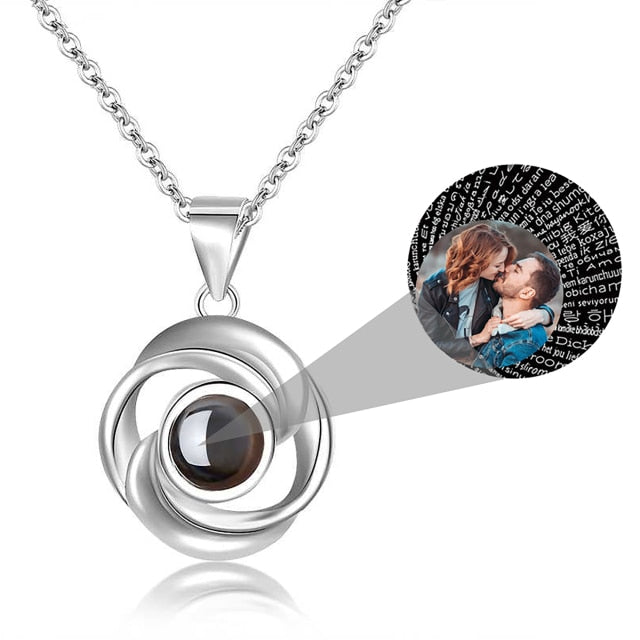Rose Flower Photo Projection Necklace - MERGE.DAY.1.FREESTYLE