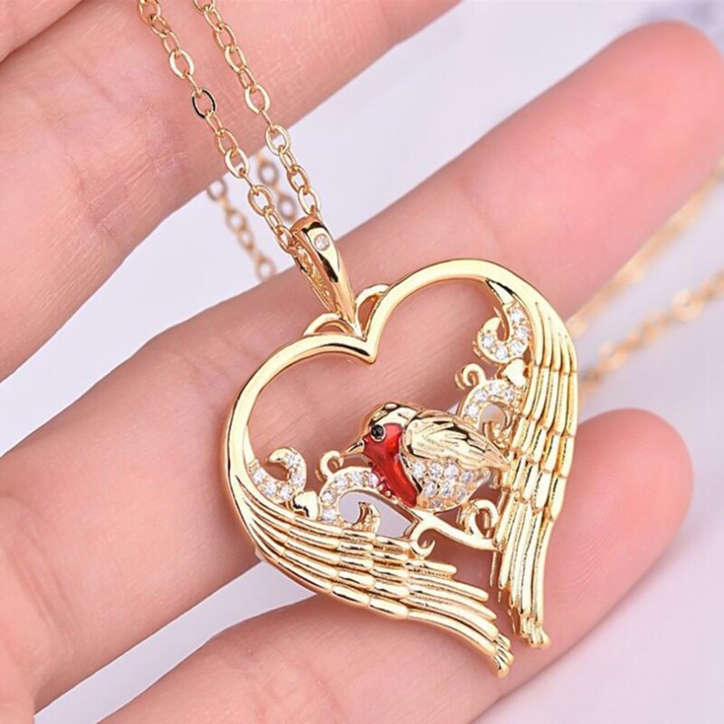 nowadaysfashion Bird Pendant Yellow Gold Color Charm Necklace - MERGE.DAY.1.FREESTYLE
