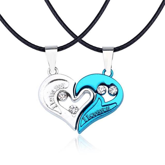 matching necklaces for couples necklaces I Love You Heart-shaped Pendant Choker For Women Gift 1 Pair - MERGE.DAY.1.FREESTYLE