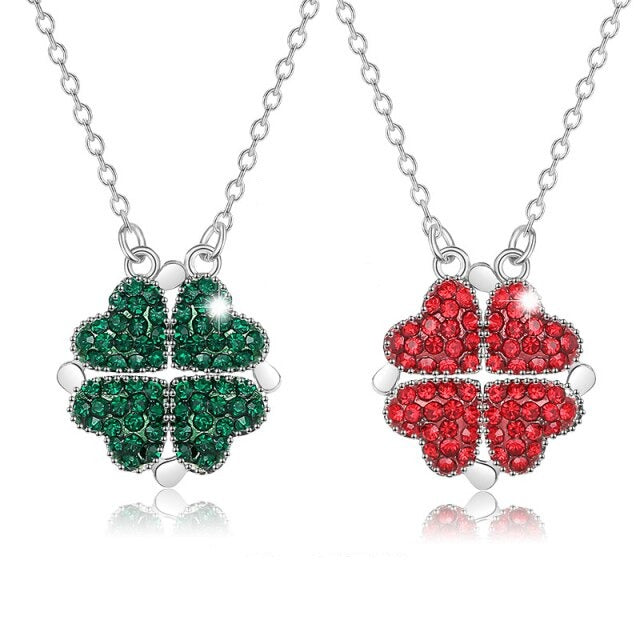 Foldable Magnetic Button Four Heart Leaf Clover Necklace - MERGE.DAY.1.FREESTYLE