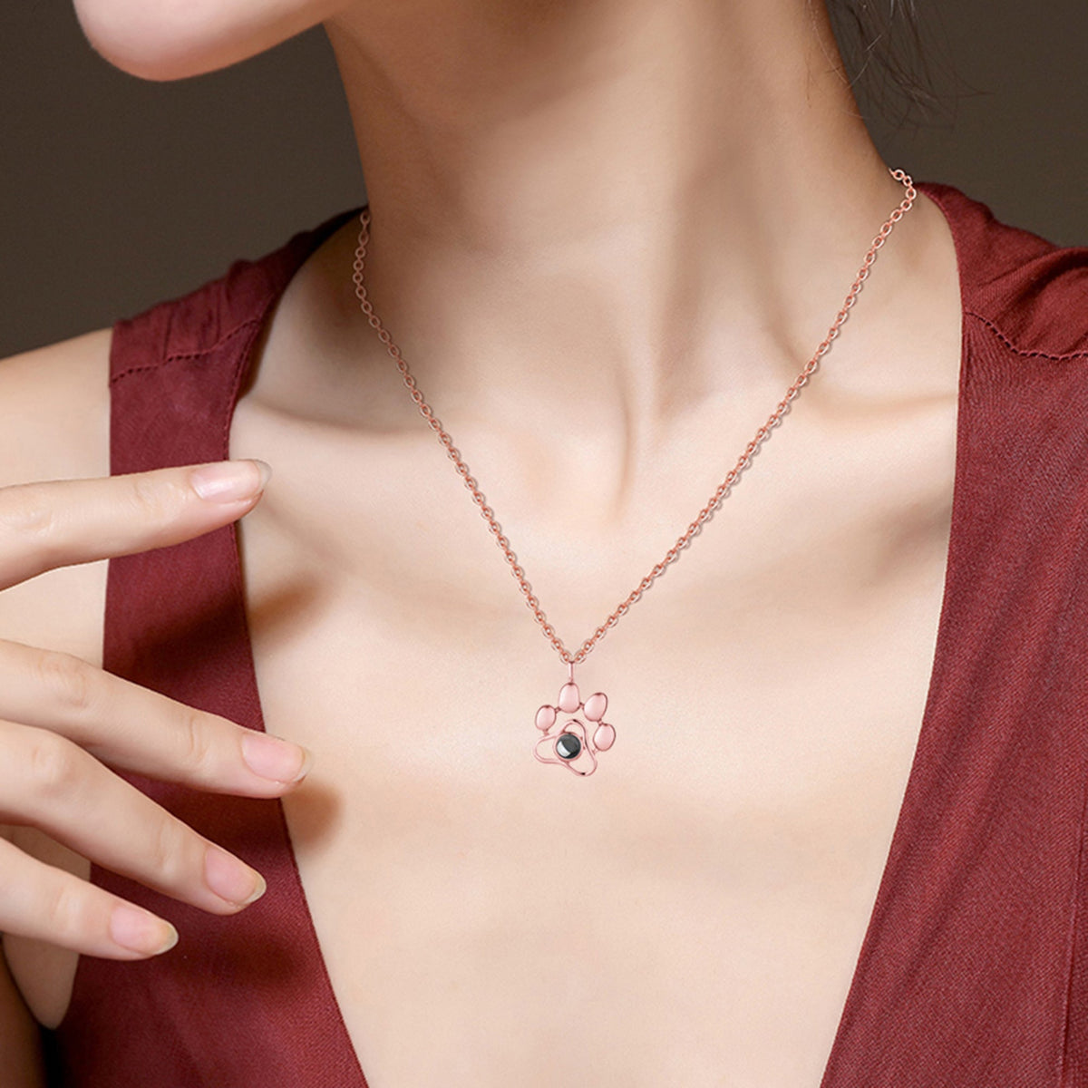dog memorial necklace with picture Pendant Personalized Projection Necklace - MERGE.DAY.1.FREESTYLE