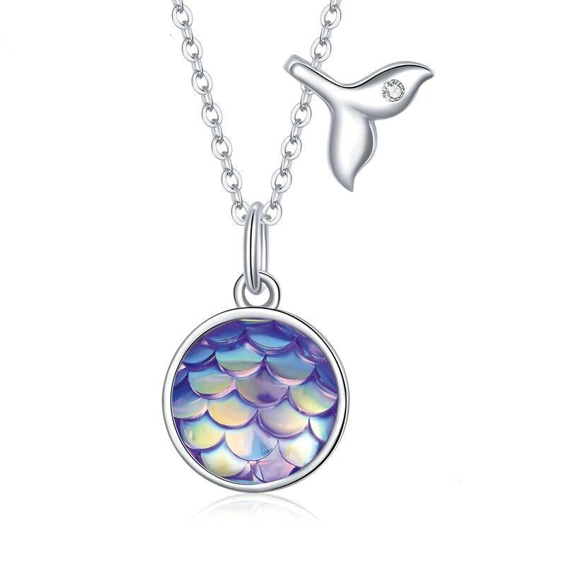 nowadaysfashion Sparkling Fishtail Scale Blue Necklace Ocean Chain Link - MERGE.DAY.1.FREESTYLE