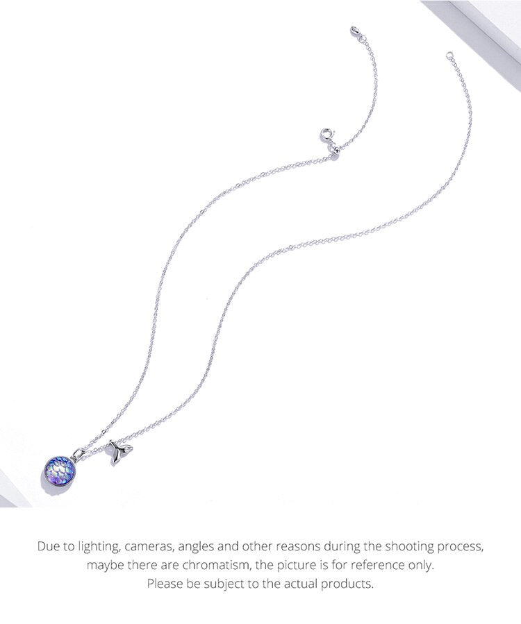 nowadaysfashion Sparkling Fishtail Scale Blue Necklace Ocean Chain Link - MERGE.DAY.1.FREESTYLE