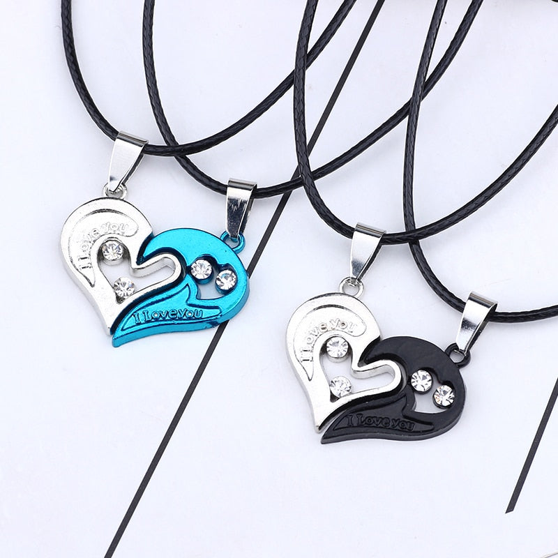 matching necklaces for couples necklaces I Love You Heart-shaped Pendant Choker For Women Gift 1 Pair - MERGE.DAY.1.FREESTYLE