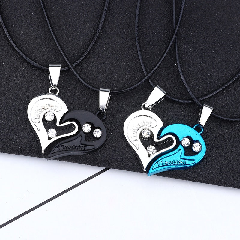 matching necklaces for couples necklaces I Love You Heart-shaped Pendant Choker For Women Gift 1 Pair - MERGE.DAY.1.FREESTYLE