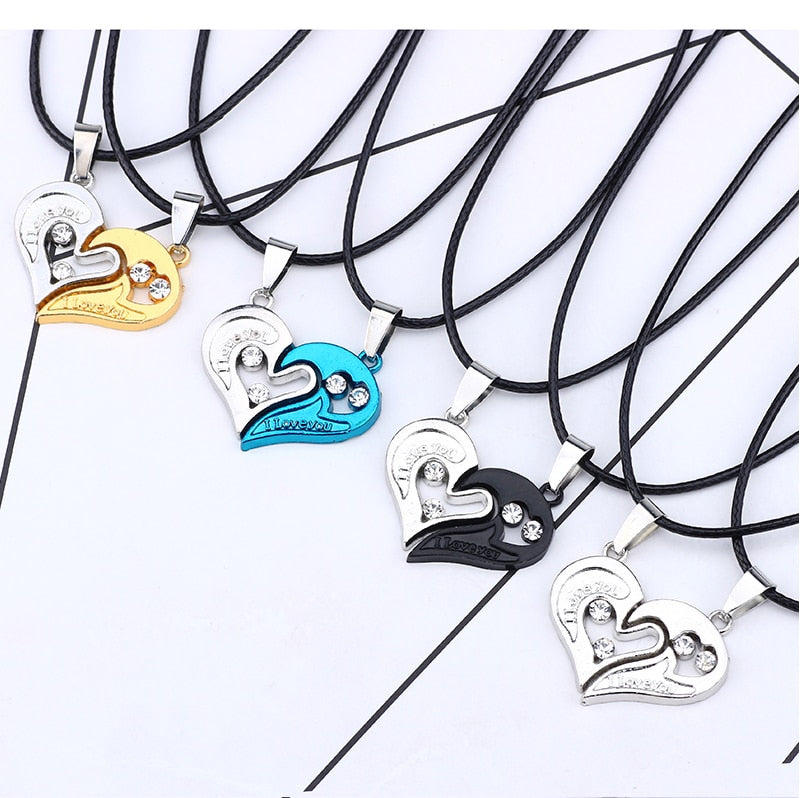 matching necklaces for couples necklaces I Love You Heart-shaped Pendant Choker For Women Gift 1 Pair - MERGE.DAY.1.FREESTYLE