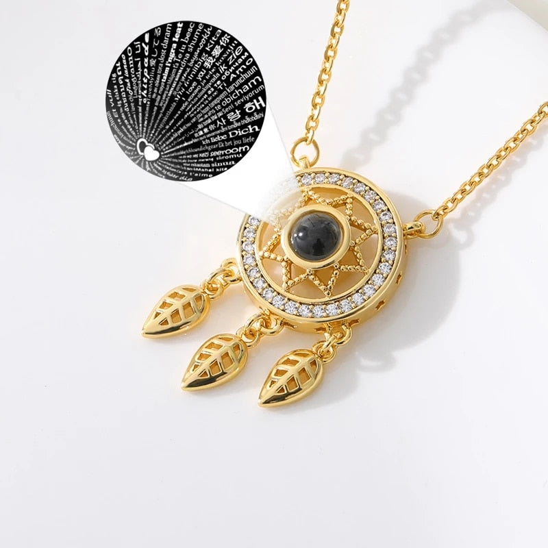 Dream catcher necklace hollow 100 language necklaces - MERGE.DAY.1.FREESTYLE