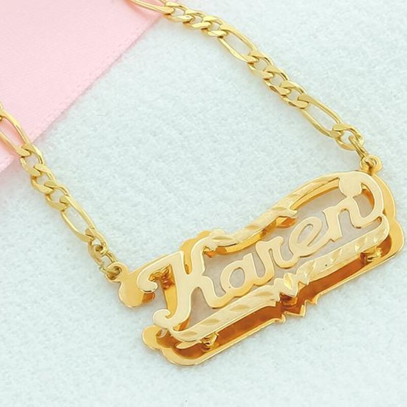 nowadaysfashion Name Necklace Double Name Plate Custom Nameplate Necklace - MERGE.DAY.1.FREESTYLE