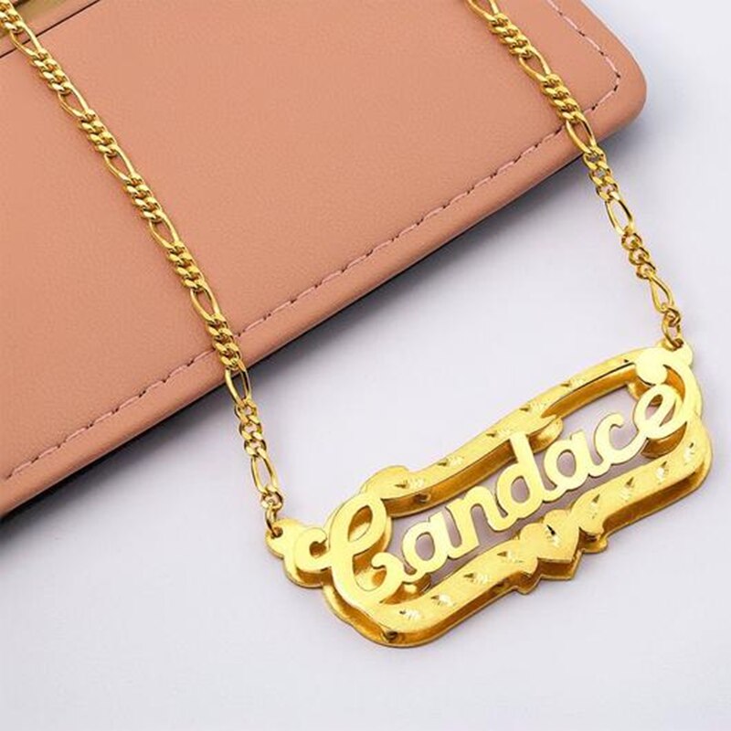 nowadaysfashion Name Necklace Double Name Plate Custom Nameplate Necklace - MERGE.DAY.1.FREESTYLE