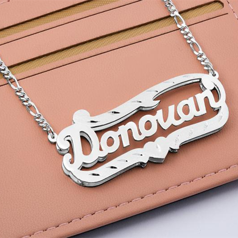 nowadaysfashion Name Necklace Double Name Plate Custom Nameplate Necklace - MERGE.DAY.1.FREESTYLE