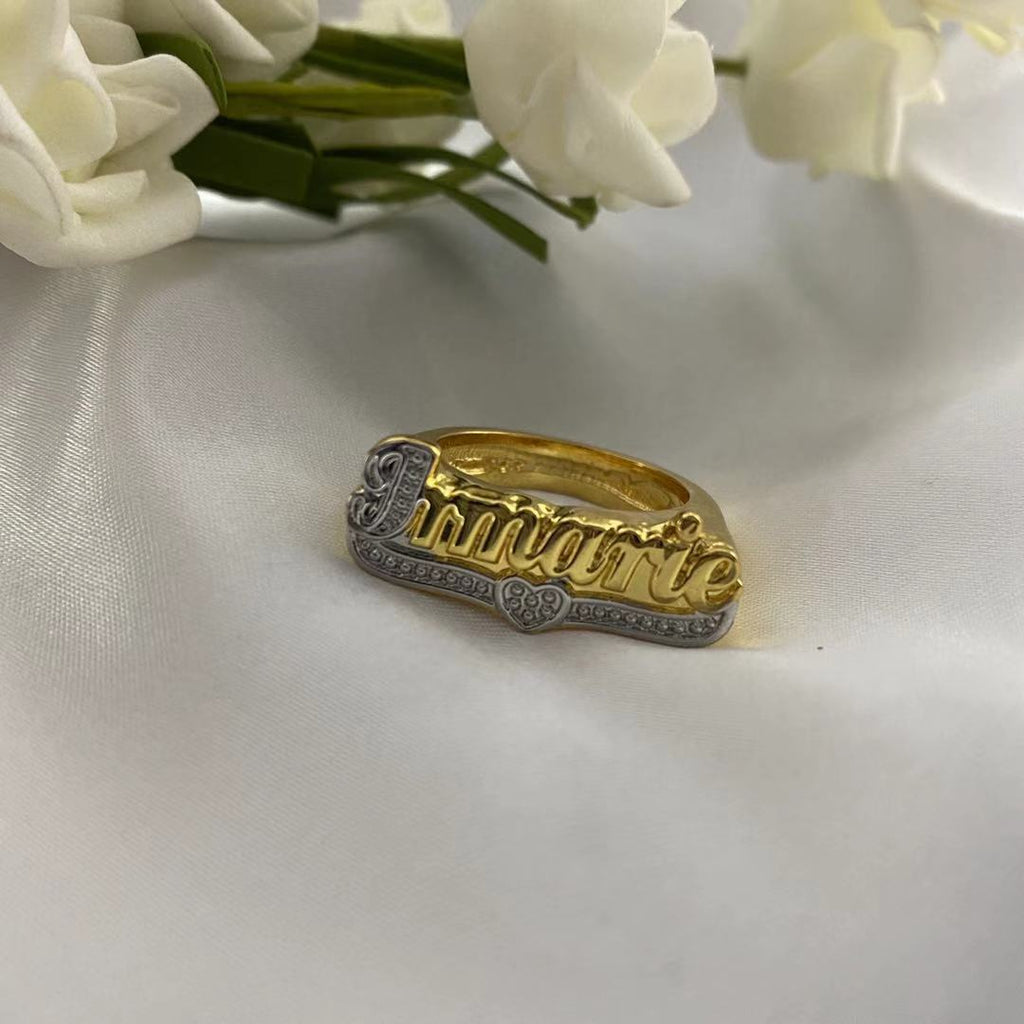 nowadaysfashion Custom Name Rings Gold Personality Hip Hop Punk Letter Ring - MERGE.DAY.1.FREESTYLE
