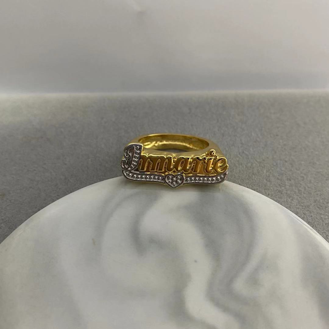 nowadaysfashion Custom Name Rings Gold Personality Hip Hop Punk Letter Ring - MERGE.DAY.1.FREESTYLE