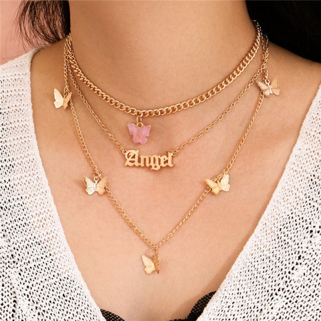 29 stylish Gold necklace on neck Gold chain Women's jewelry layered accesories - MERGE.DAY.1.FREESTYLE