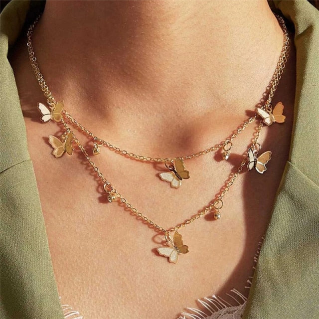 29 stylish Gold necklace on neck Gold chain Women's jewelry layered accesories - MERGE.DAY.1.FREESTYLE
