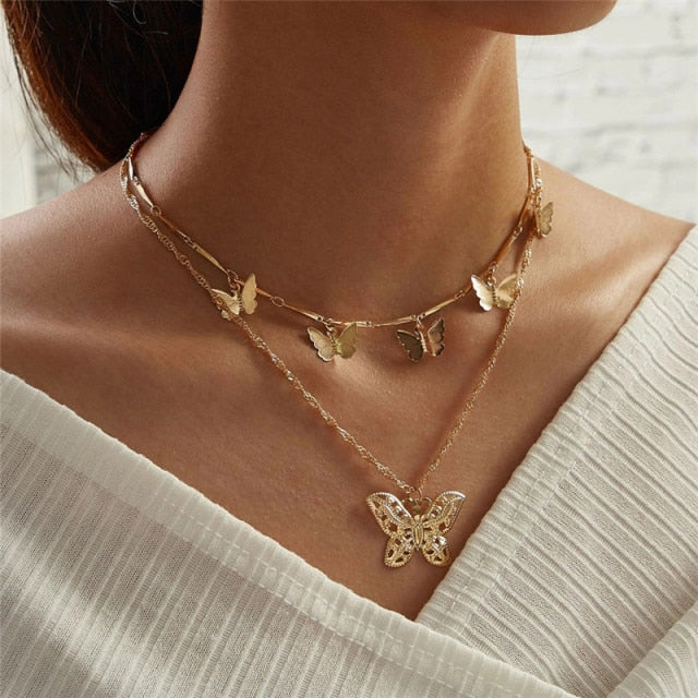 29 stylish Gold necklace on neck Gold chain Women's jewelry layered accesories - MERGE.DAY.1.FREESTYLE