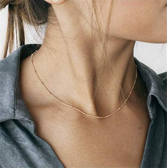 29 stylish Gold necklace on neck Gold chain Women's jewelry layered accesories - MERGE.DAY.1.FREESTYLE