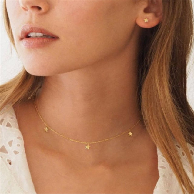 29 stylish Gold necklace on neck Gold chain Women's jewelry layered accesories - MERGE.DAY.1.FREESTYLE