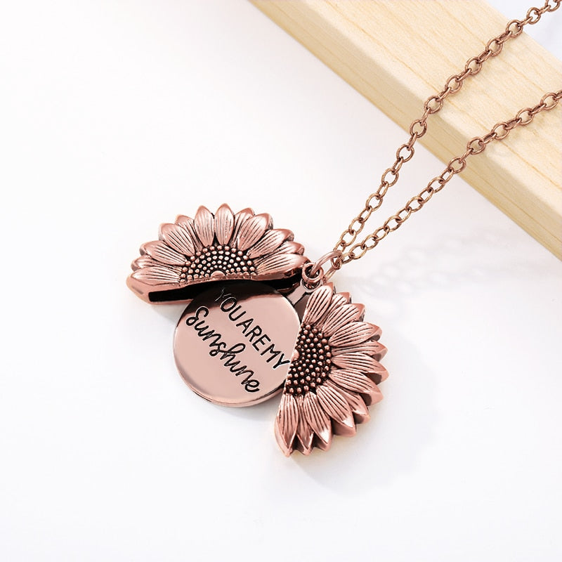 You Are My Sunshine Sunflower Necklaces For Women Gifts Rose Gold Color Fashion Jewelry - MERGE.DAY.1.FREESTYLE