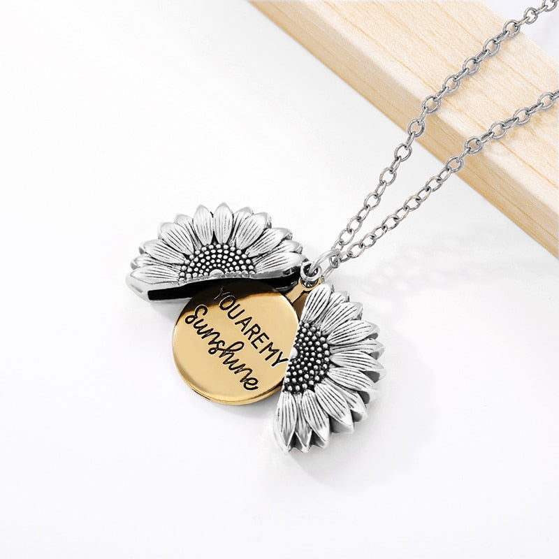 You Are My Sunshine Sunflower Necklaces For Women Gifts Rose Gold Color Fashion Jewelry - MERGE.DAY.1.FREESTYLE