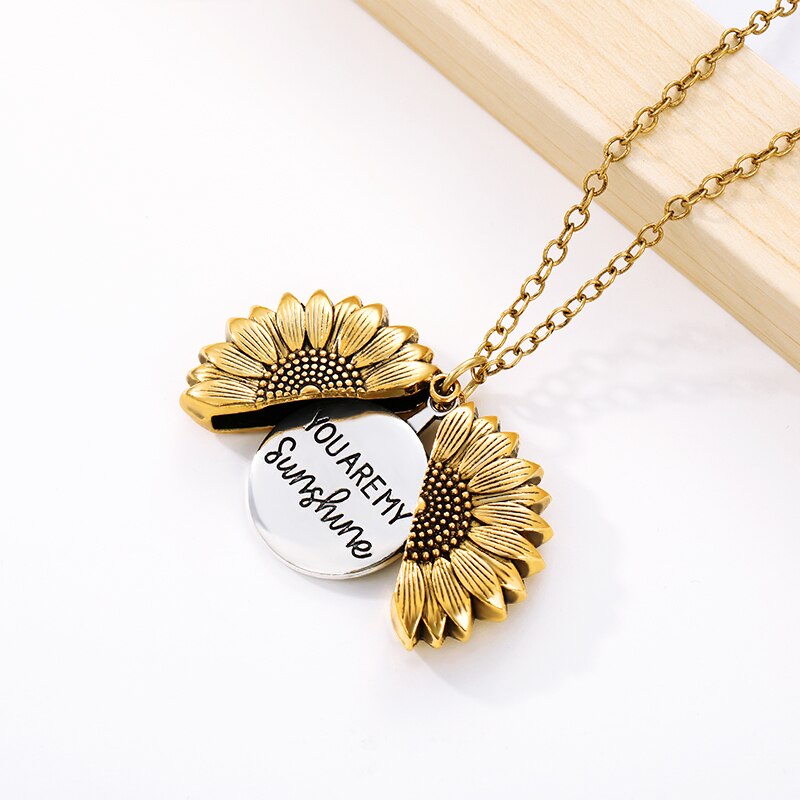 You Are My Sunshine Sunflower Necklaces For Women Gifts Rose Gold Color Fashion Jewelry - MERGE.DAY.1.FREESTYLE