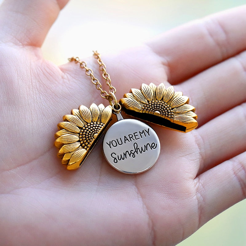 You Are My Sunshine Sunflower Necklaces For Women Gifts Rose Gold Color Fashion Jewelry - MERGE.DAY.1.FREESTYLE