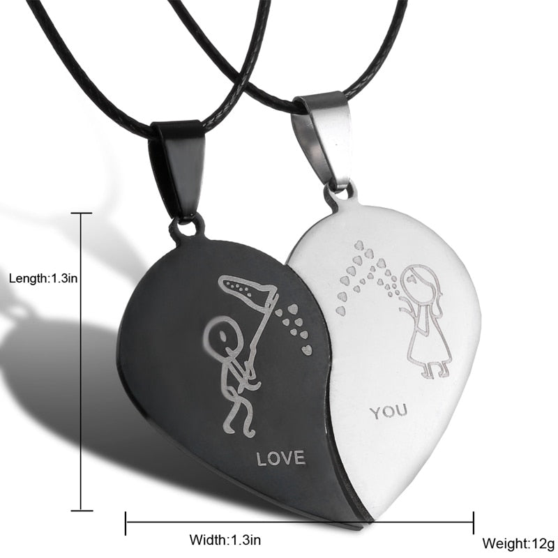 matching necklaces for couples necklaces Splice 2 PCS/Set Cat Moon Heart Pendant - MERGE.DAY.1.FREESTYLE